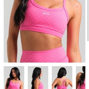AGTA Pink Polka Dot Women's Sports Bra